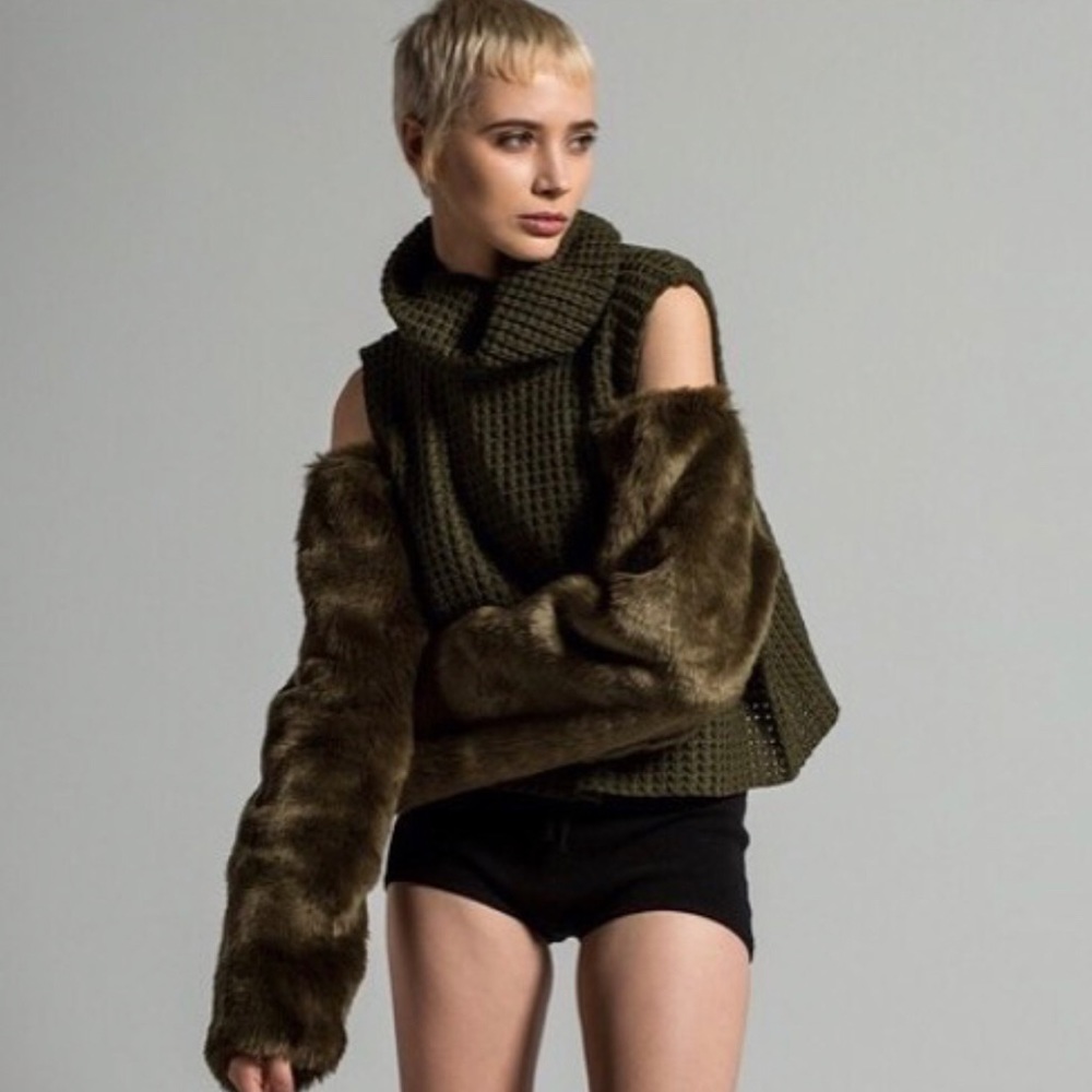 REHAB FUR SWEATER